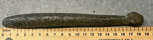 Bronze Garment Hook with Silver Inlay, Warring States to Han Dynasty
