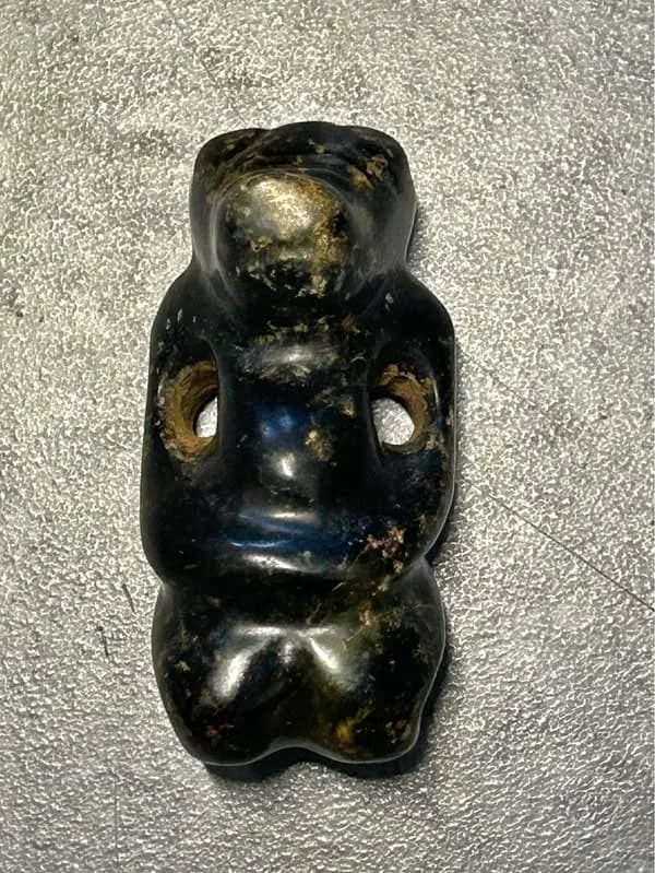 Hand-Carved Dark Green Stone Figurine