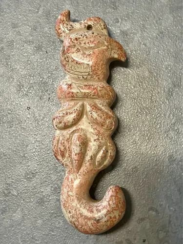 Carved Stone Bird Humanoid Figurine Pendant